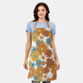 Farbenfrohes Retro-Blumenmuster Schürze (Getragen)