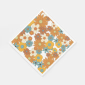 Farbenfrohes Retro-Blumenmuster Serviette (Ecke)