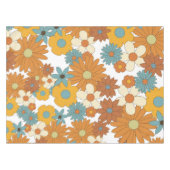 Farbenfrohes Retro-Blumenmuster Tischdecke (Vorderseite (Horizontal))
