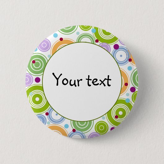 Farbenfrohes Retro-Design Button (Vorderseite)