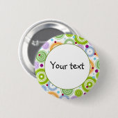 Farbenfrohes Retro-Design Button (Vorne & Hinten)