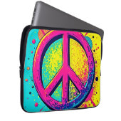 Farbenfrohes Retro-Friedenszeichen Laptopschutzhülle (Vorne Rechts)