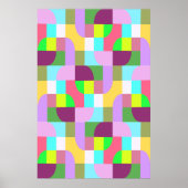 Farbenfrohes Retro-Geometrisches Muster Poster (Vorne)