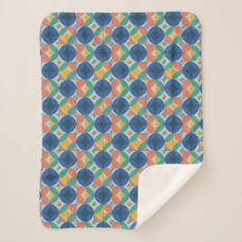 farbenfrohes retro-geometrisches Muster Sherpadecke