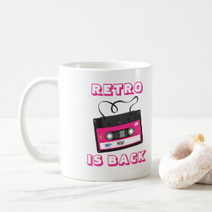 Farbenfrohes Retro-Kassettenband 80er Jahre Groovy Kaffeetasse