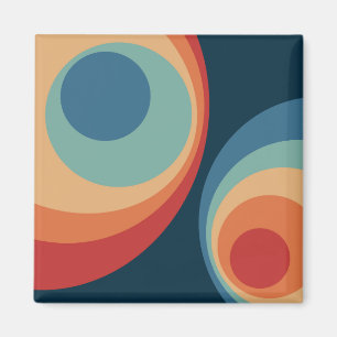 Farbenfrohes Retro-Kreis-Design Magnet
