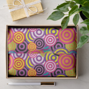 Farbenfrohes Retro-Kreis-Pop-Art nahtloses Muster Seidenpapier