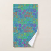 Farbenfrohes Retro-Muster Art Design aus der Mitte Badhandtuch Set (Handtuch)