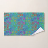 Farbenfrohes Retro-Muster Art Design aus der Mitte Badhandtuch Set (Handtuch)
