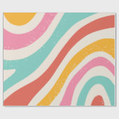 Farbenfrohes Retro-Muster Geschenkpapier (Flach)