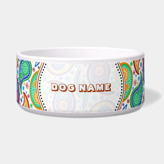 Farbenfrohes Retro-Paisleymuster individuell angep Napf