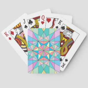 Farbenfrohes Retro-Pastell-Mosaik-Dreieck-Stern-Mu Spielkarten