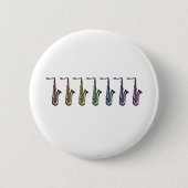 Farbenfrohes Retro-Pop-Art-Saxophon-Muster Musiker Button (Vorderseite)