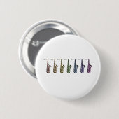 Farbenfrohes Retro-Pop-Art-Saxophon-Muster Musiker Button (Vorne & Hinten)
