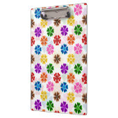 Farbenfrohes Retro-Regenbogen-Blumen-Design Weiß Klemmbrett (Links)
