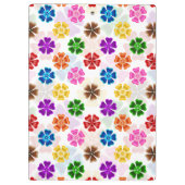 Farbenfrohes Retro-Regenbogen-Blumen-Design Weiß Klemmbrett (Rückseite)