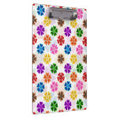 Farbenfrohes Retro-Regenbogen-Blumen-Design Weiß Klemmbrett (Rechts)