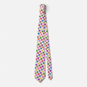 Farbenfrohes Retro-Regenbogen-Blumen-Design Weiß Krawatte (Vorderseite)