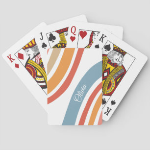 Farbenfrohes Retro-Regenbogen-Design Spielkarten