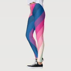 Farbenfrohes Retro-Regenbogen-Kreismuster Leggings