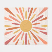Farbenfrohes Retro-Sonnen-Design Fleecedecke (Vorderseite (Horizontal))