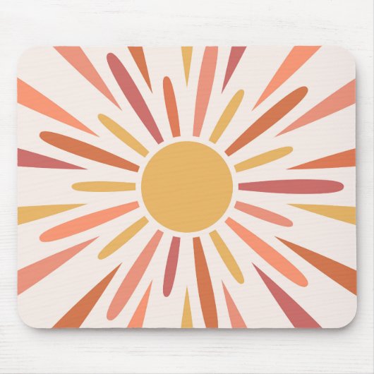 Farbenfrohes Retro-Sonnen-Design Mousepad (Vorne)