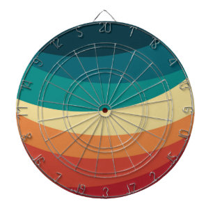 Farbenfrohes Retro-Stil Kurven Design Dartscheibe