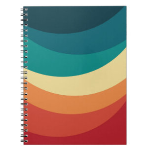 Farbenfrohes Retro-Stil-Kurven-Design Notizblock