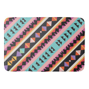 Farbenfrohes Retro-Streifenmuster-Mix Badematte