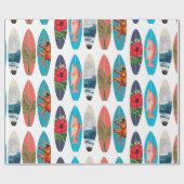 Farbenfrohes Retro-Surfbrettmuster Geschenkpapier (Flach)