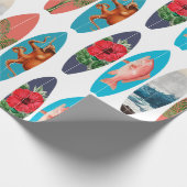 Farbenfrohes Retro-Surfbrettmuster Geschenkpapier (Ecke)