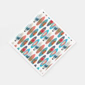 Farbenfrohes Retro-Surfbrettmuster Serviette (Ecke)