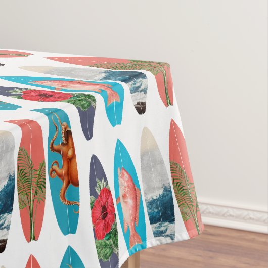 Farbenfrohes Retro-Surfbrettmuster Tischdecke (Beispiel)