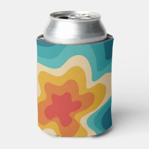 Farbenfrohes Retro-Swirbeldesign Dosenkühler