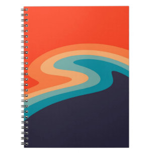 Farbenfrohes Retro-Swirbeldesign Notizblock