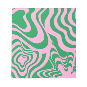 Farbenfrohes Retro-Swirl Groovy Y2K-Muster Notizblock