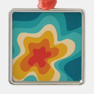 Farbenfrohes Retro-Swirldesign Ornament Aus Metall