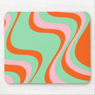 Farbenfrohes Retro-Swirle-Muster im Y2K-Stil Mousepad