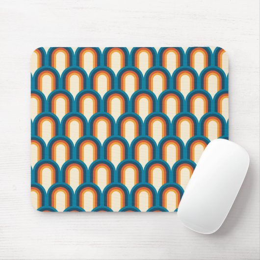 Farbenfrohes Retro-Tor-Regenbogenmuster Mousepad (Mit Mouse)