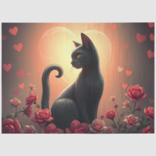 Farbenfrohes Romantik-Katzen-Seidenpapier Seidenpapier