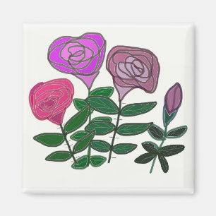 Farbenfrohes Rosendesign Magnet