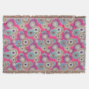 Farbenfrohes rustikales Blumenmuster Retro Decke