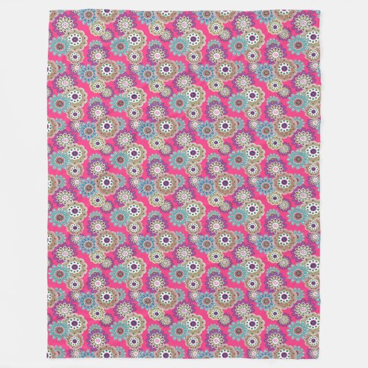 Farbenfrohes rustikales Blumenmuster retro  Fleecedecke (Vorderseite)