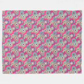 Farbenfrohes rustikales Blumenmuster retro  Fleecedecke (Vorderseite (Horizontal))