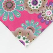 Farbenfrohes rustikales Blumenmuster retro  Fleecedecke (Ecke)