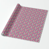 Farbenfrohes rustikales Blumenmuster retro Geschenkpapier (Ungerollt)