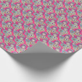 Farbenfrohes rustikales Blumenmuster retro Geschenkpapier (Ecke)
