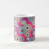 Farbenfrohes rustikales Blumenmuster retro Kaffeetasse (Mittel)
