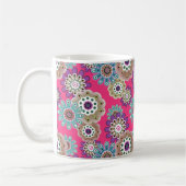 Farbenfrohes rustikales Blumenmuster retro Kaffeetasse (Links)