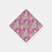 Farbenfrohes rustikales Blumenmuster retro Serviette (Ecke)